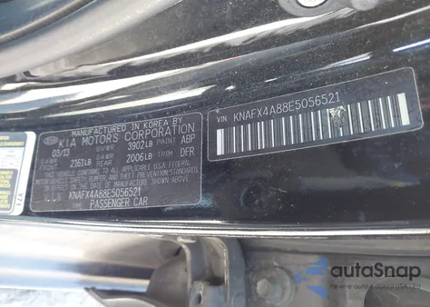 2014 Kia Forte Ex z USA, uszkodzony, nr VIN KNAFX4A88E5056521